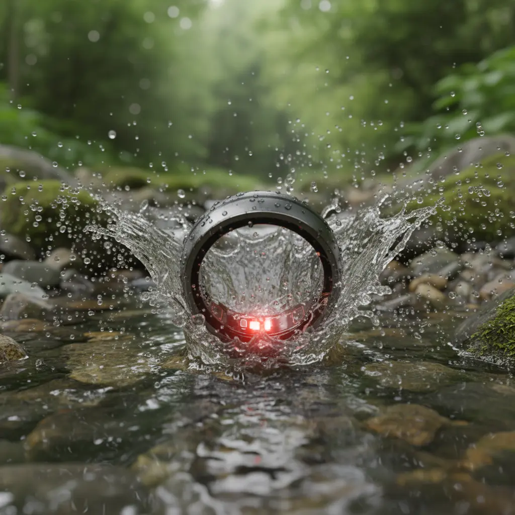 Kletterin am Fels mit Ring